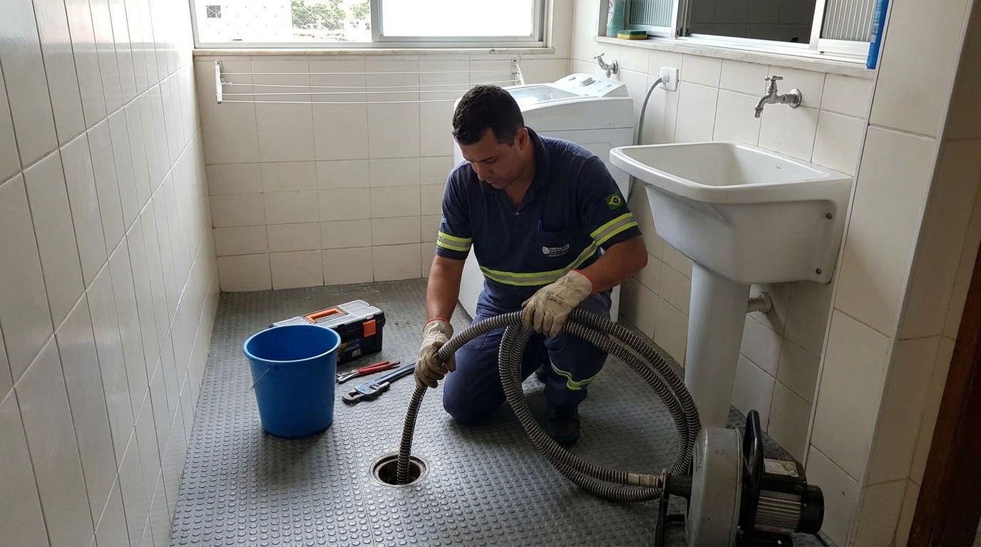 Desentupimento de ralo residencial em São José‑SC