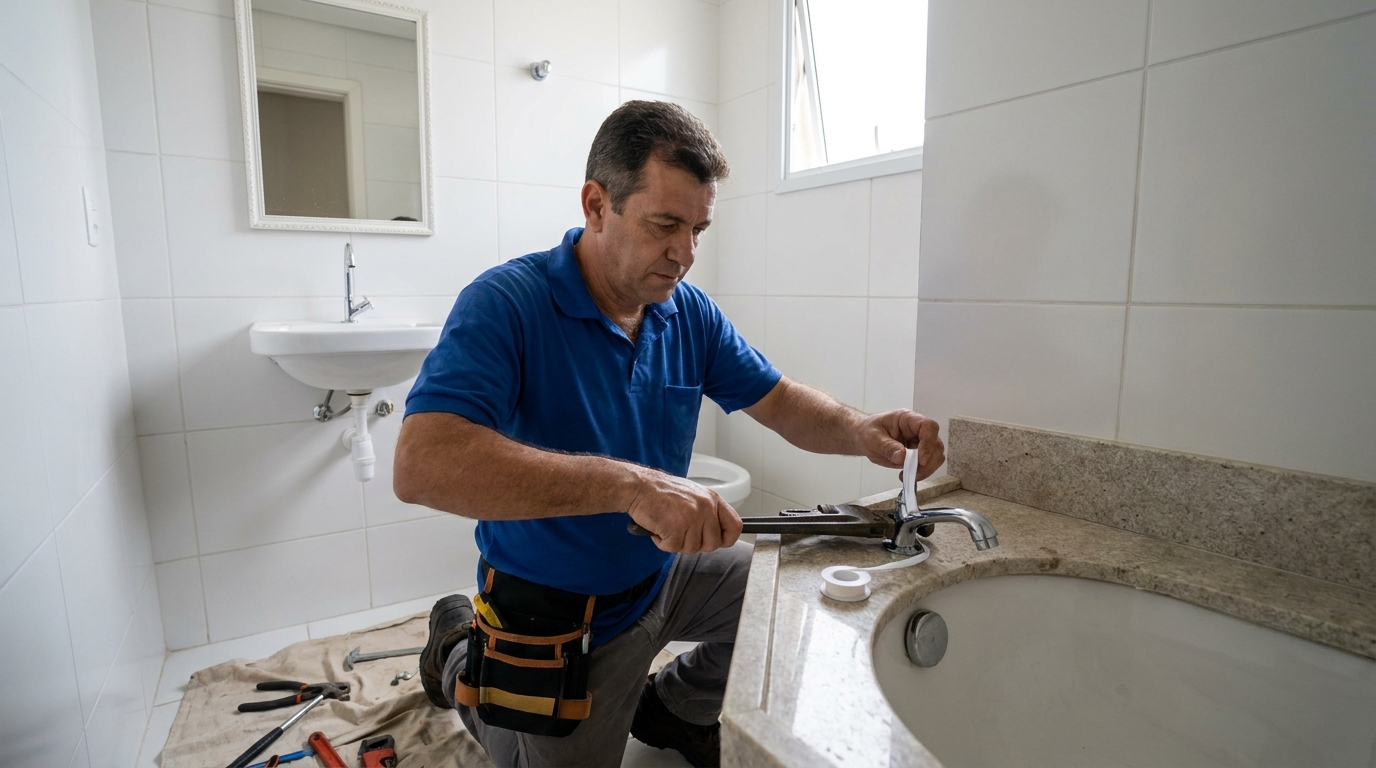 Instalação de torneira de cozinha em São José‑SC