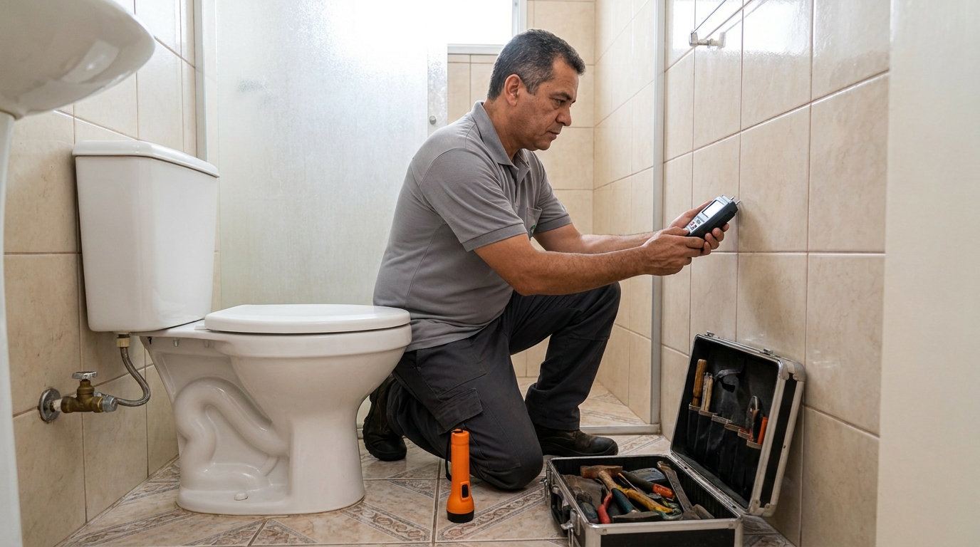 Técnico de caça vazamento com detector em São José‑SC